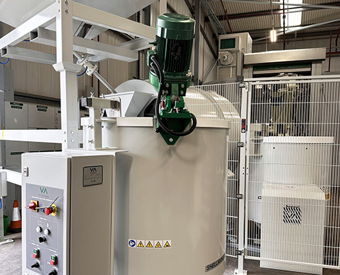 Cerramix mixer for slurry preparation, manufactured by VA Technology.
